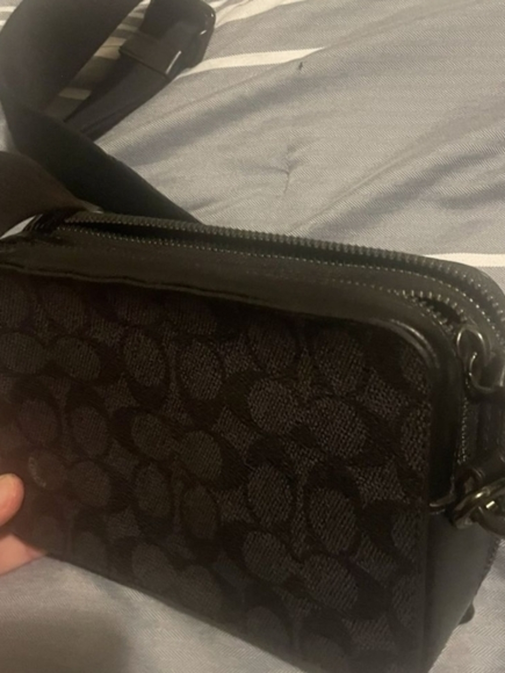 Coach Signature Crossbody Bag in Charcoal - Picture 3 of 9